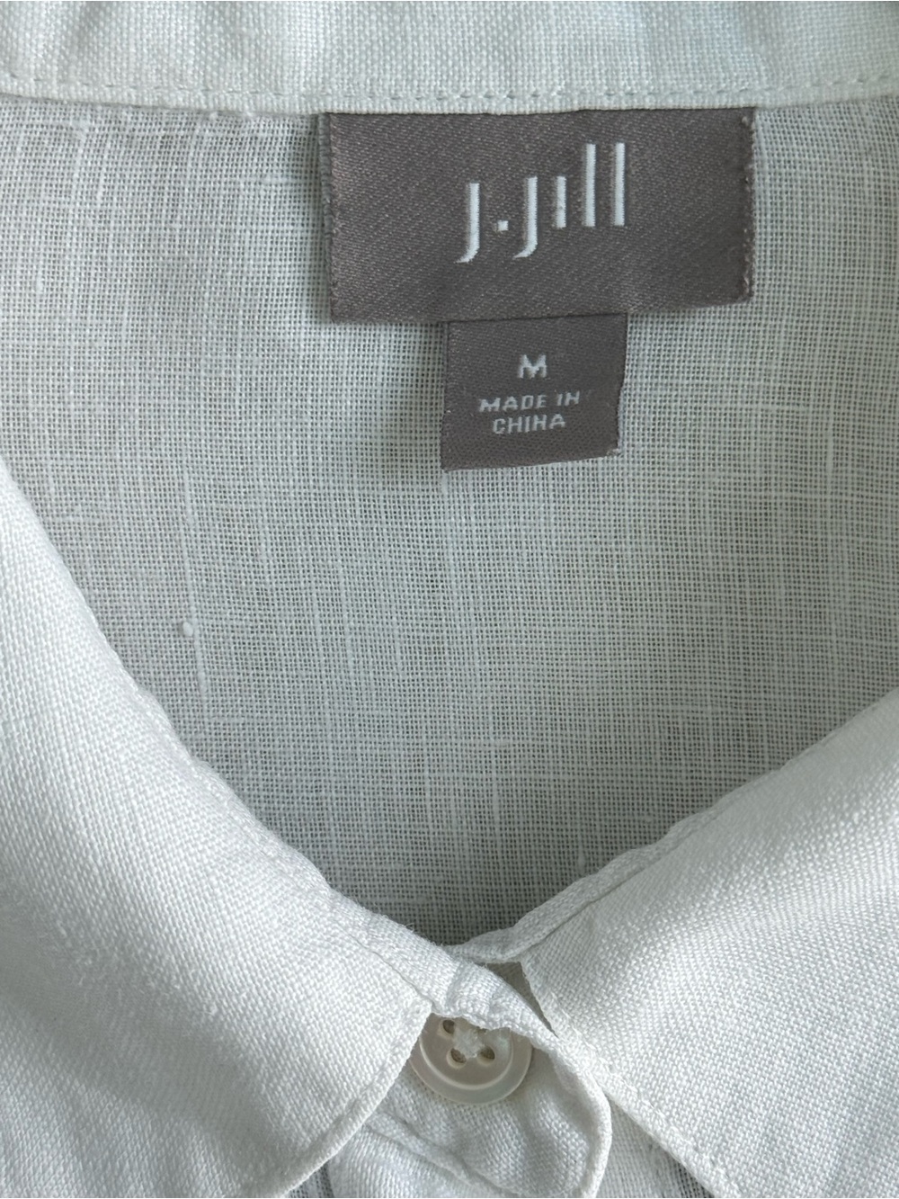 J. Jill White Long-Sleeve Linen Shirt - Picture 4 of 4